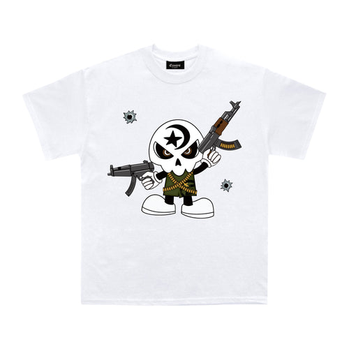 Skull Shooter Tee White